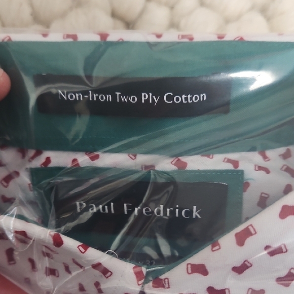 Paul Fredrick White and Red Patterned Shirt - Picture 2 of 3